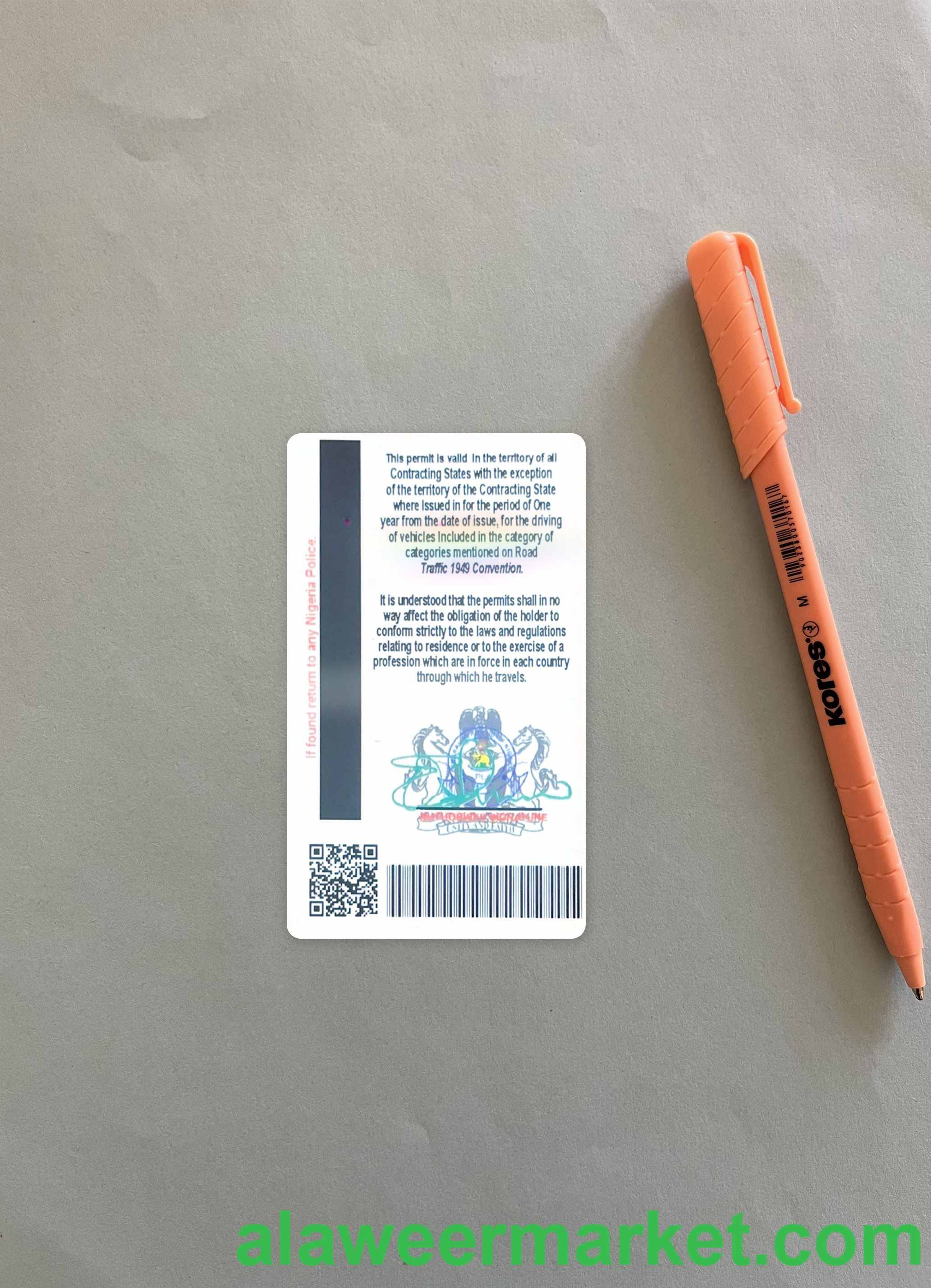 Nigeria international driving license photolook back